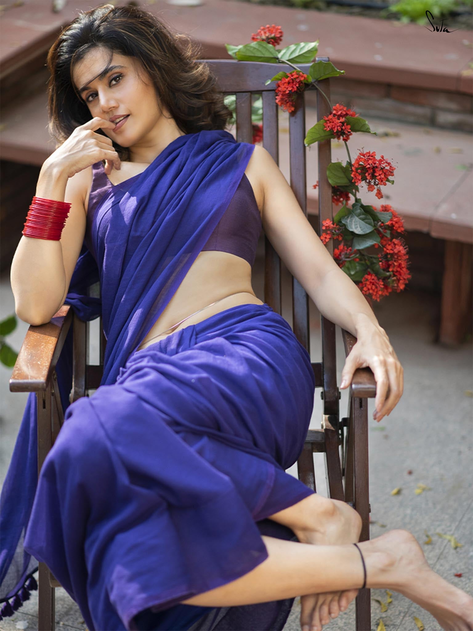 Raw ink Soft Mulmul Cotton Saree With Tassels